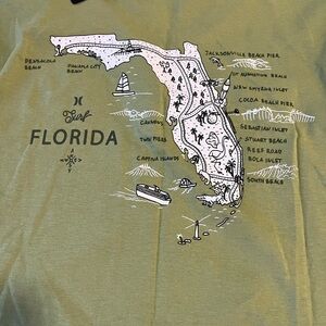 Hurley Olive Green Florida Surf Graphic Tee